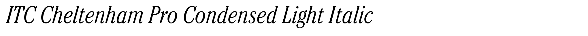 ITC Cheltenham Pro Condensed Light Italic image
